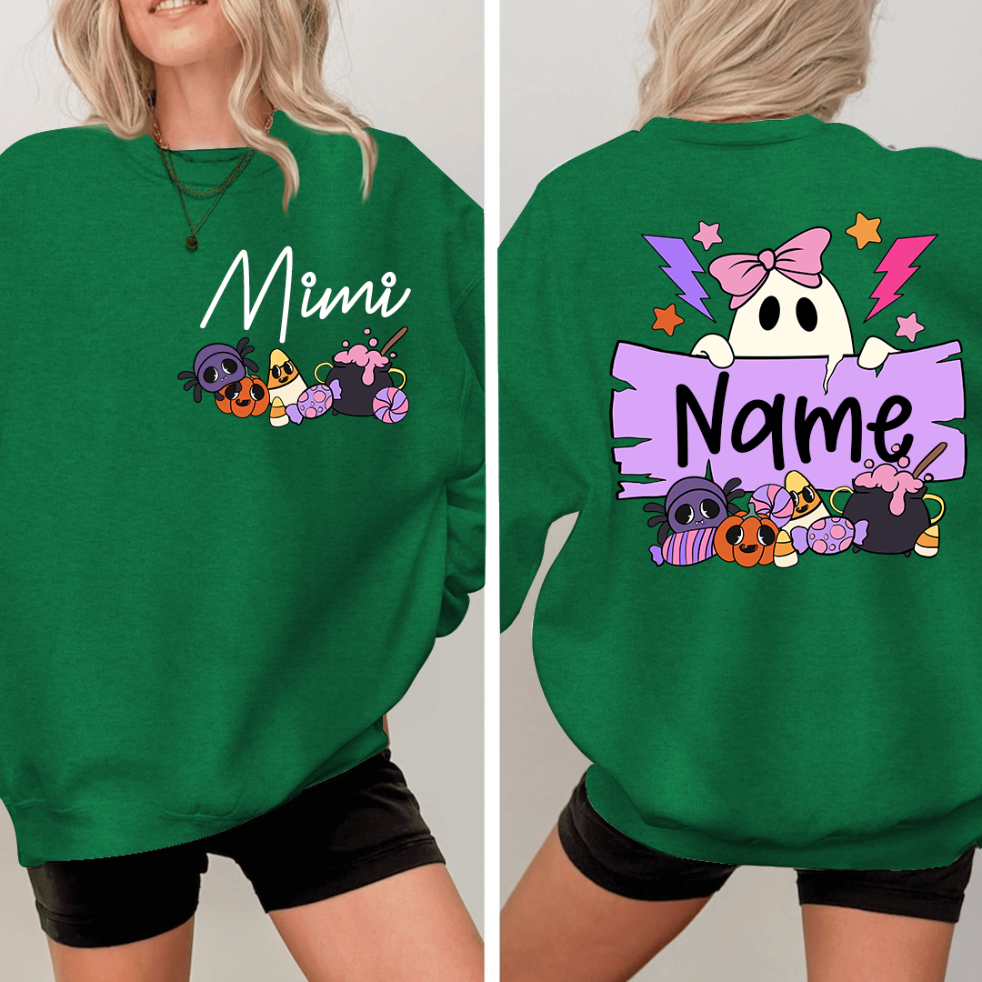 Personalized Halloween Mimi Sweatshirt, Custom Nickname For Grandma And Kids