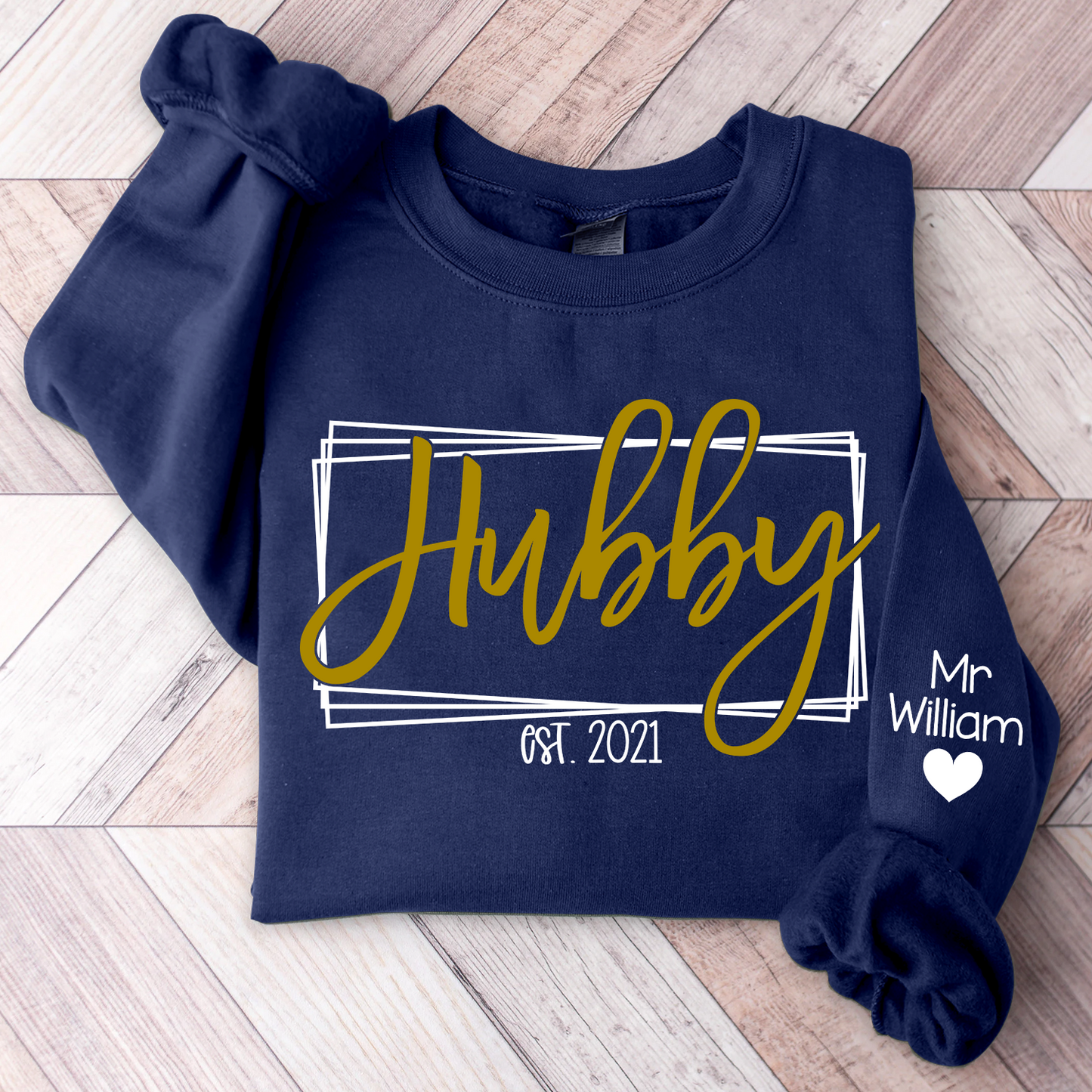 Wifey Hubby Custom Est Couple Sweatshirt, Gift For Fiance, Wedding Gift, Matching Couple Sweatshirt