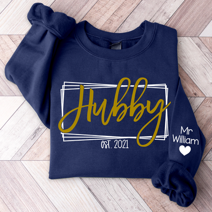 Wifey Hubby Custom Est Couple Sweatshirt, Gift For Fiance, Wedding Gift, Matching Couple Sweatshirt