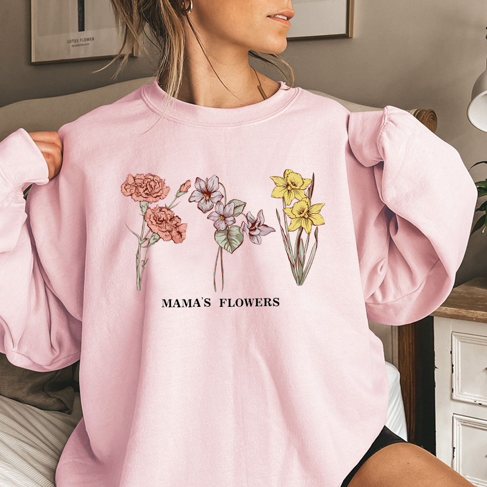 Custom Birth Month Sweatshirt Birth Flower Sweater, Birth Flower Shirt, Grandma's Garden, Personalized Sweatshirt
