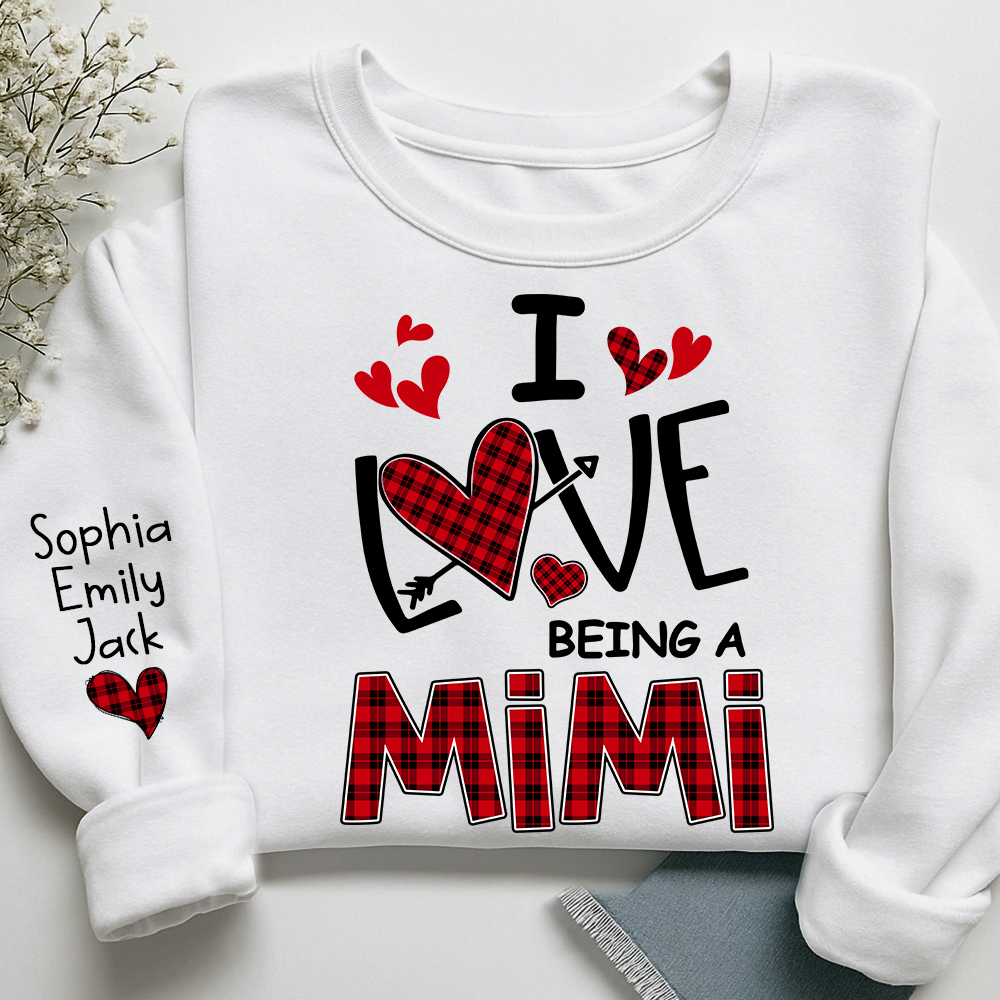 I Love Being A Mimi Sweatshirt, Gifts for Grandma, Custom Grandma and Grandchild Names