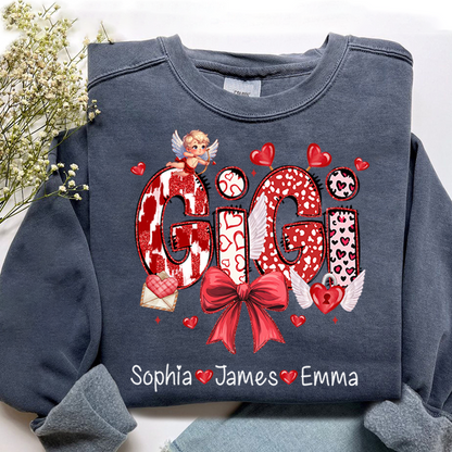 Personalized Meaningful Valentine Gift Sweatshirts, for Gigi and Kids