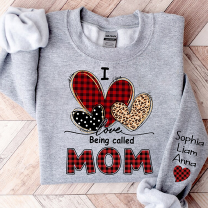 I Love Being Called Mom Sweatshirt, Personalized Mom Shirt with Kids Names