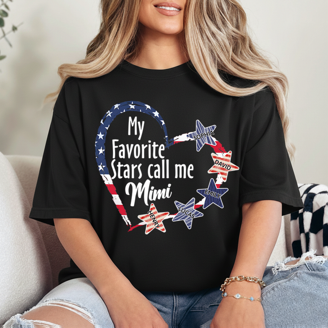 My Favorite Stars Call Me Mimi Shirt Personalized Names Patriotic Family T Shirt