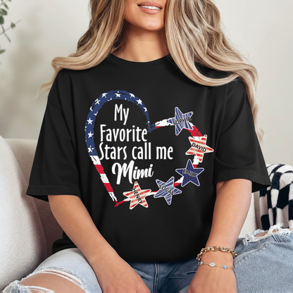 My Favorite Stars Call Me Mimi Shirt Personalized Names Patriotic Family T Shirt