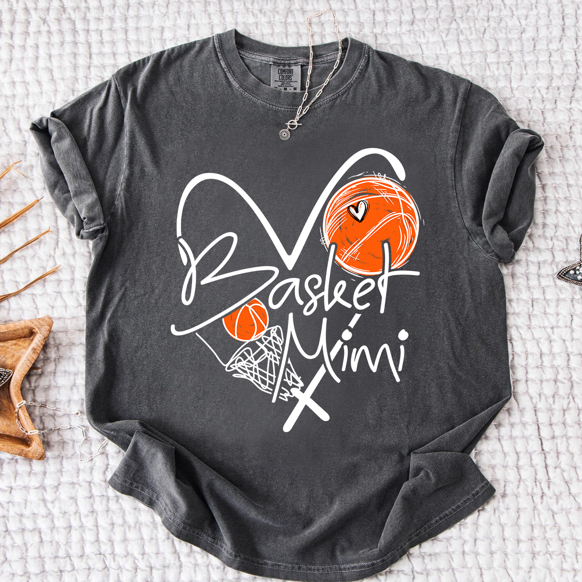 Comfort Basketball Mimi Shirt Personalized with Grandkids Names, For Gift Grandma