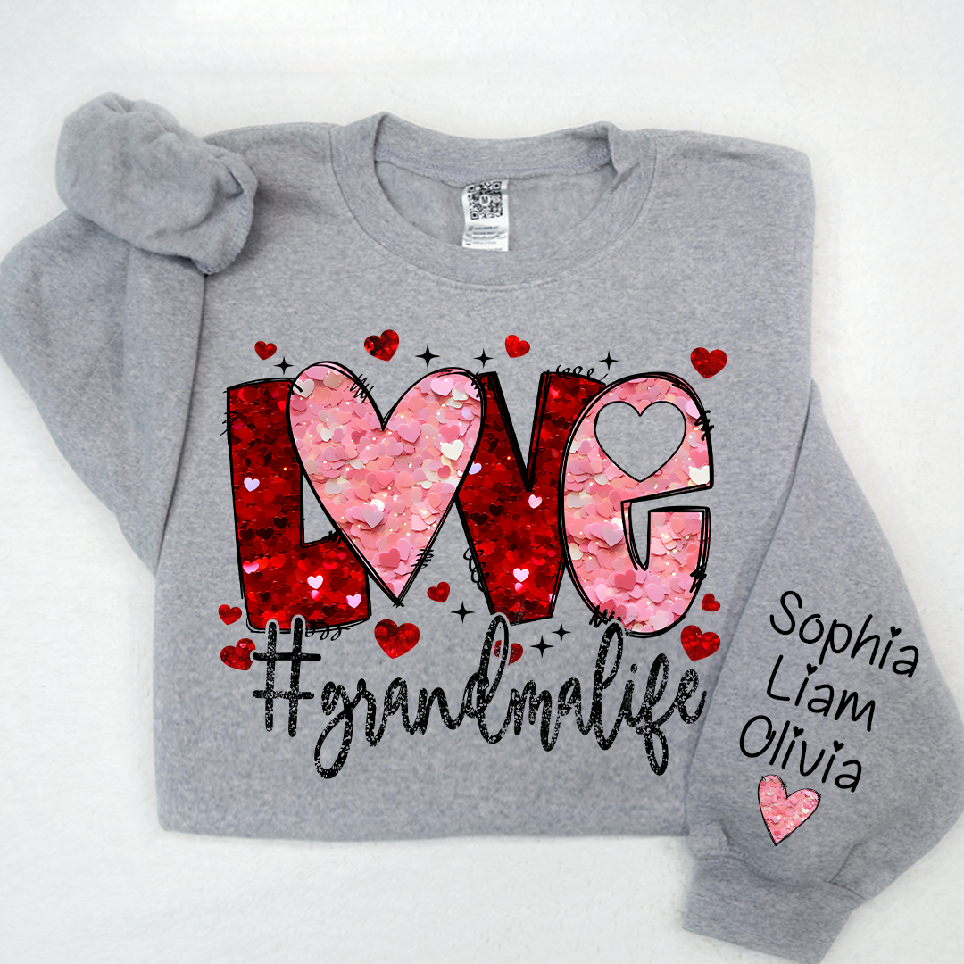 Love Heart Glitter Grandma Life And Kids LTP01