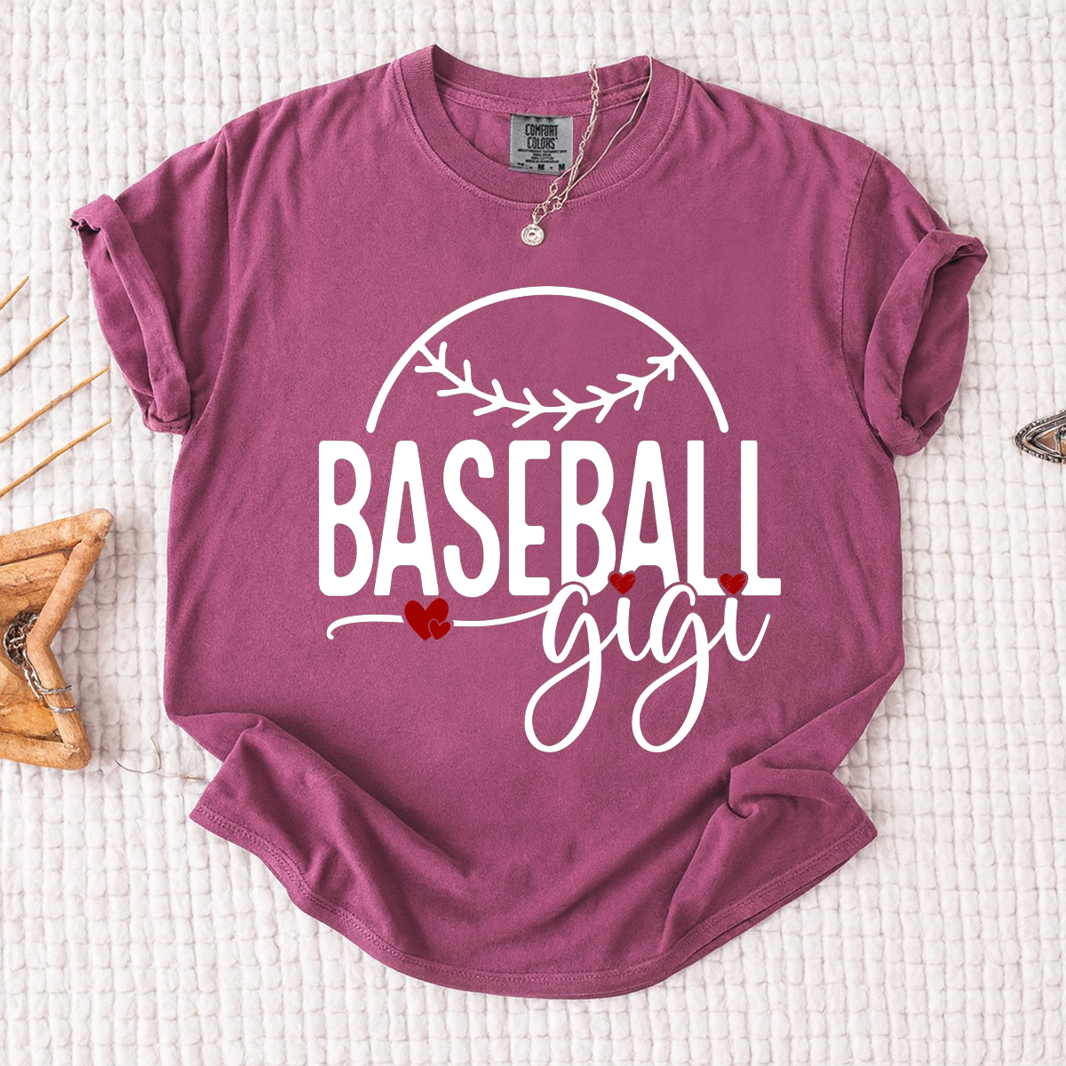 Comfort Colors® Baseball Gigi Heart, For Gift Grandma And Kids