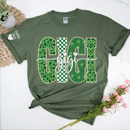 Patrick's Day Gigi Leopard Clover, St. Patrick's Day Gift For Grandma And Grandchildren
