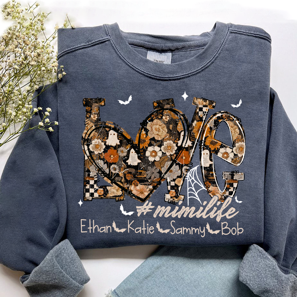 Love Mimi Life Halloween Sweatshirt Outfit for Grandma And Kids