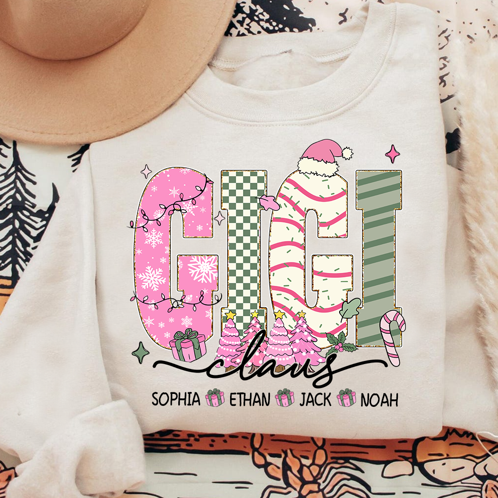 Christmas Mimi Sweatshirt, Custom Family Name Shirt for Grandma