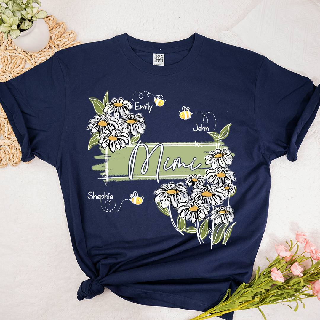 Squiggly Art Wildflowers Mimi And Bee New Kids LPT01 Shirt