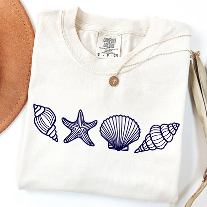 Comfort Colors® SeaShell Shirt, Beach T-Shirt, Summer Woman Shirt, Aesthetic Shirt, Ocean Lover Gift