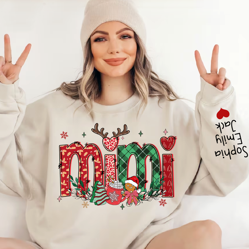 Merry Christmas Grandma Personalized, Custom Nicknames For Mimi And Kids