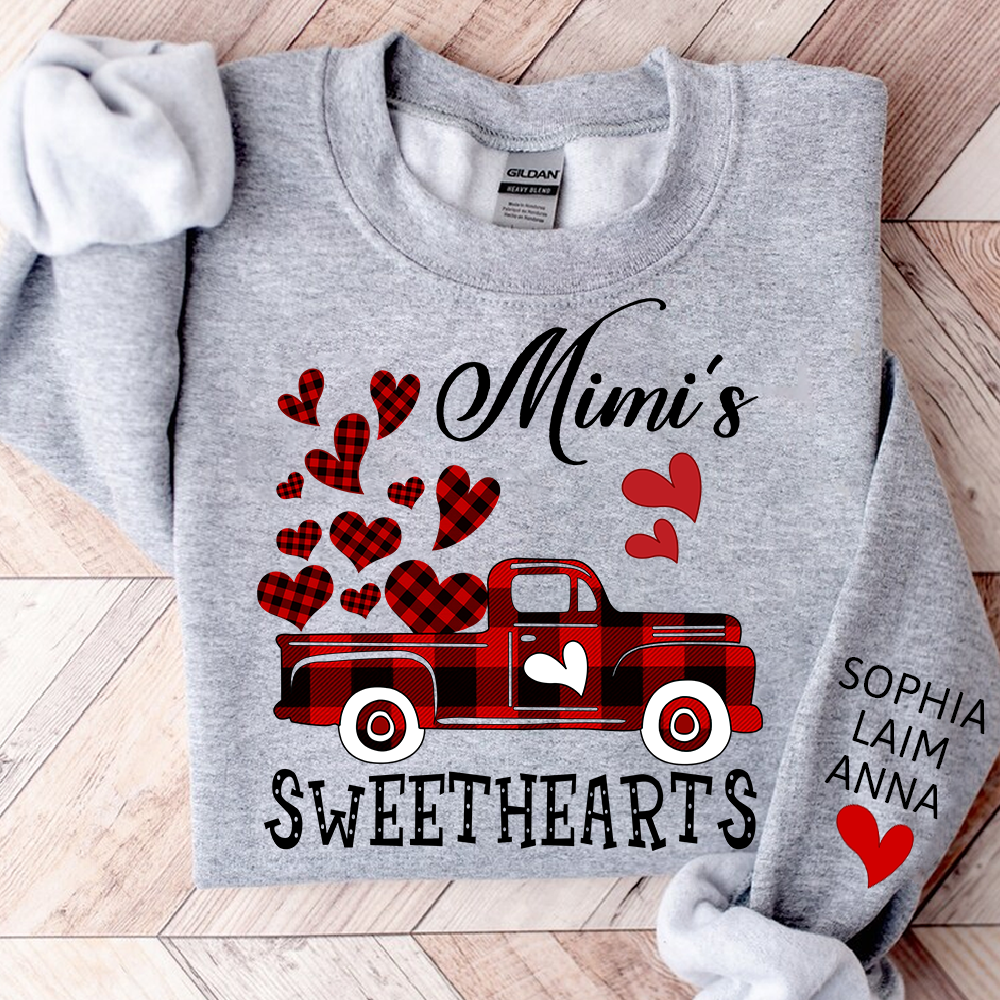 Custom Mimi Sweethearts Valentine sweatshirt, Heart And Car Valentine Gifts For Grandma And Grandchildren
