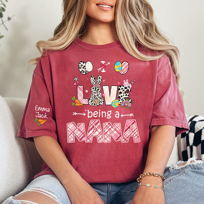 Easter Nana Shirt Love Being a Nana, Cute Bunny Spring Family Tee