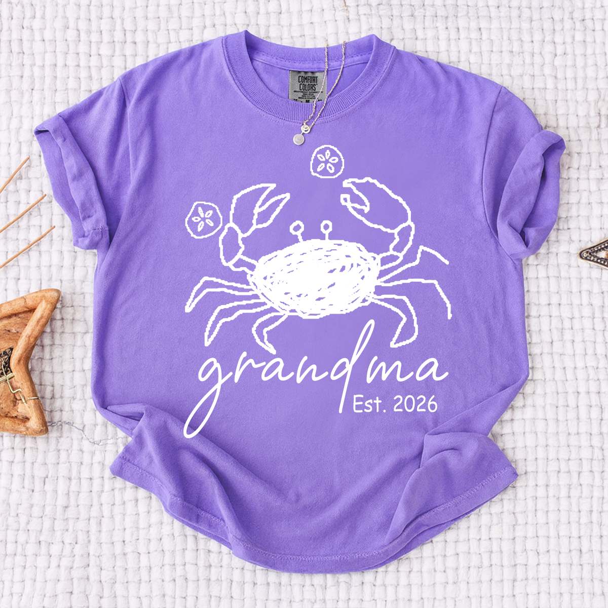 Grandma Summer Vibes Crab Shirt, Coastal Grandma T Shirt, Funny Beach Grandma Graphic Tee, Summer Vacation Gift for Grandma