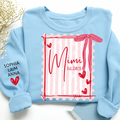 Custom Mimi Pullover, 6 7 Back Print with Grandkids’ Names