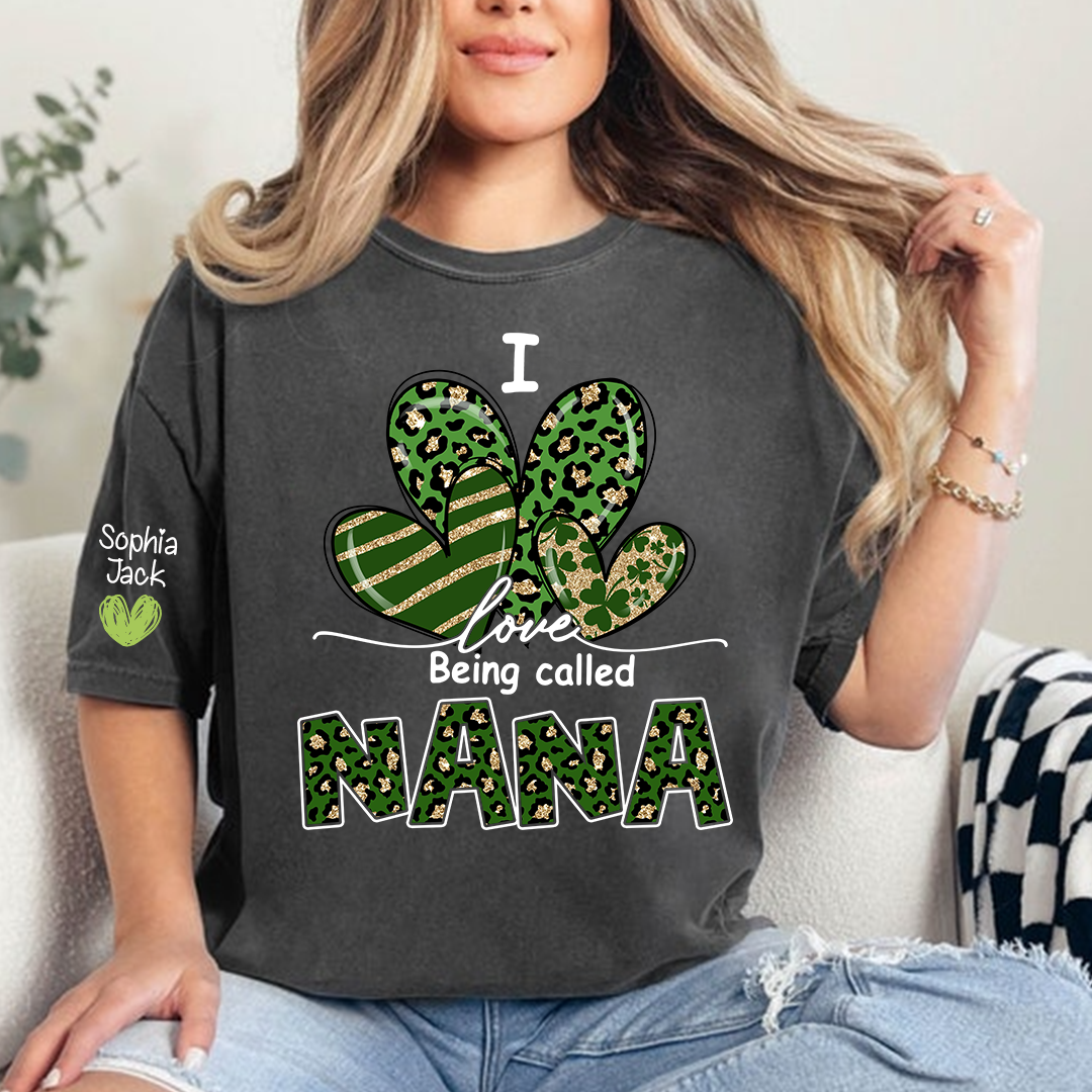 I Love Being Called Nana Shamrock Shirt for St Patrick’s Day, Cute Green Family T Shirt, Give Grandma And Kids