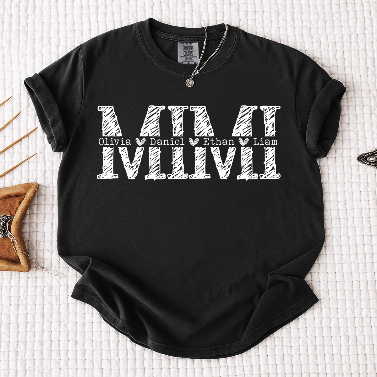 Comfort Colors Personalized Mimi Shirt, Custom T Shirt with Kids Names, Mimi Design for Grandmother, Perfect Gift for Mother's Day
