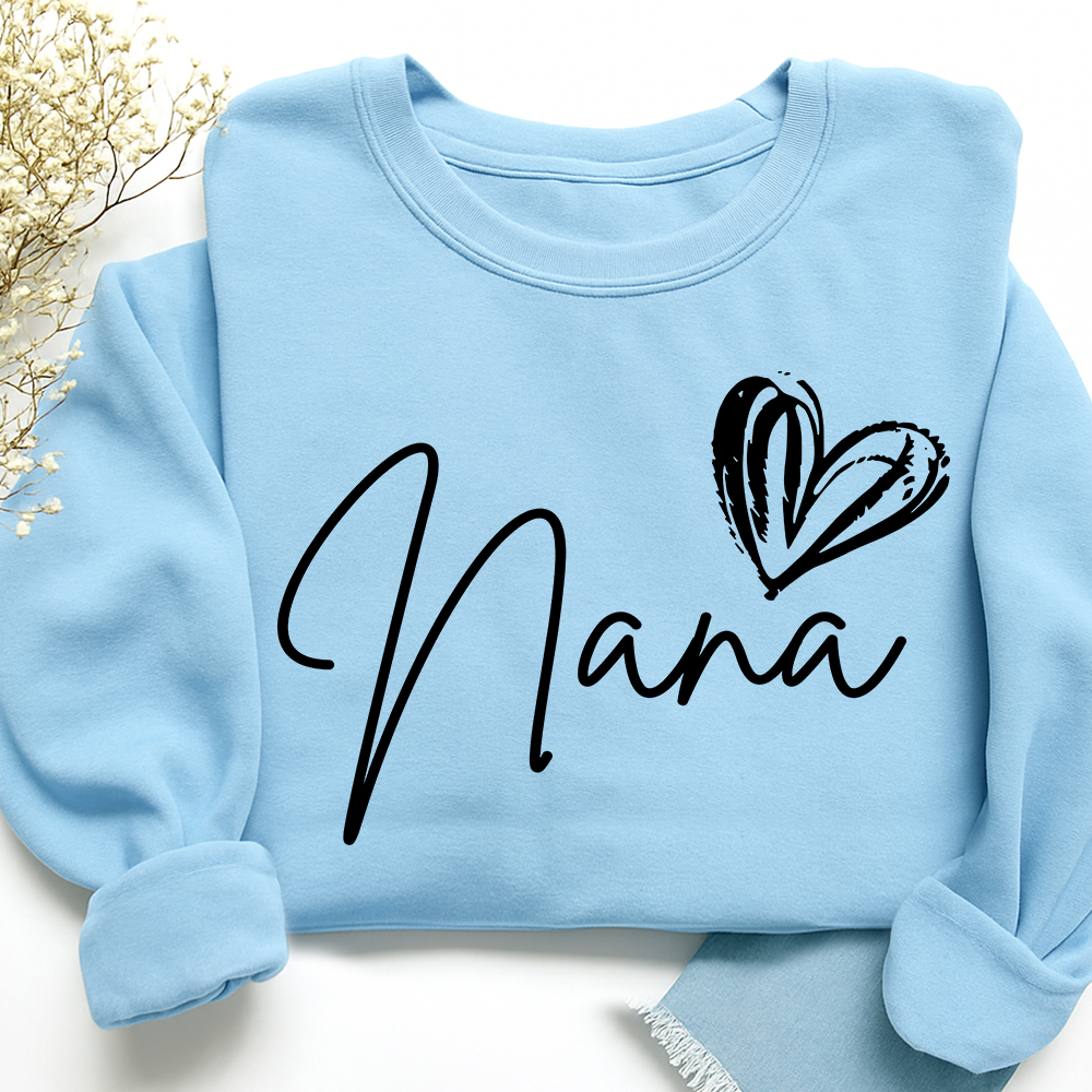 Custom Nana Heart Sweatshirt, Custom Gifts for Grandma and Grandchild
