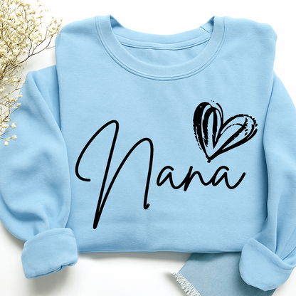 Custom Nana Heart Sweatshirt, Custom Gifts for Grandma and Grandchild