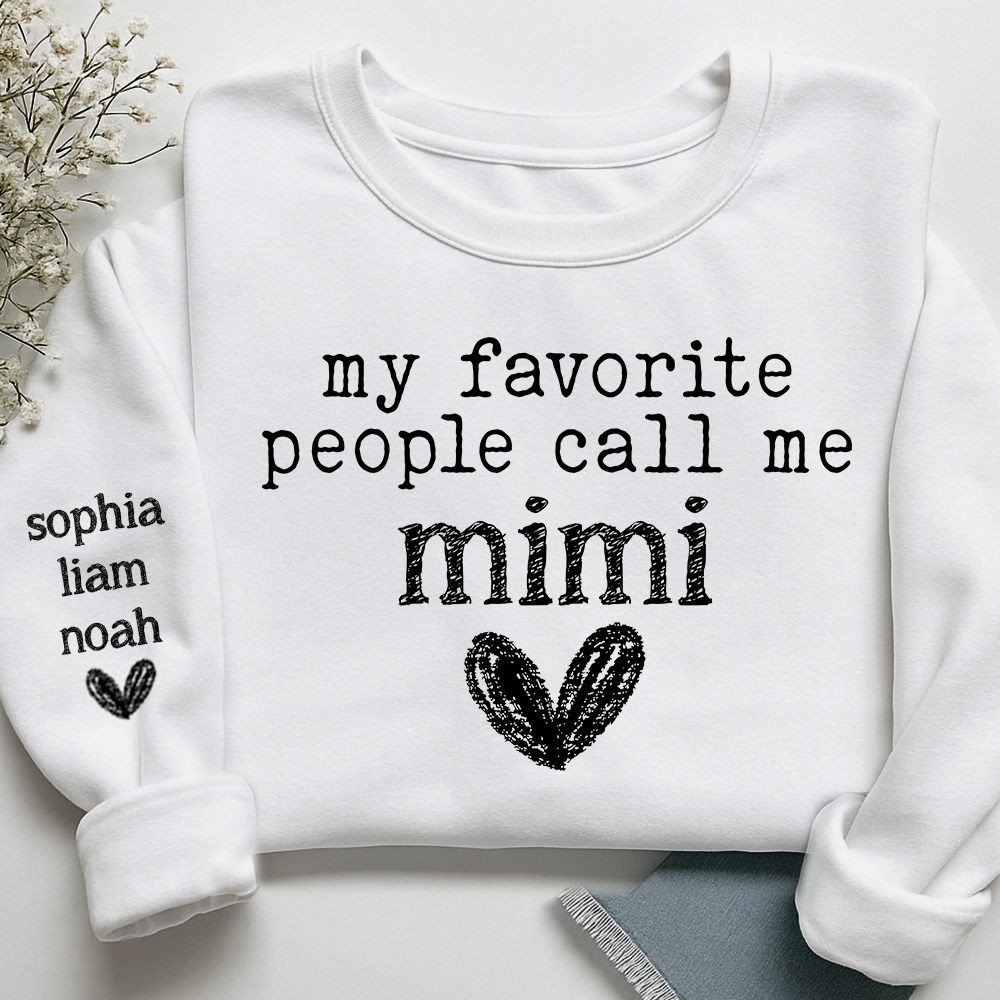 My Favorite People Call Me Mimi Sweethearts, Cute Mimi Grandma Shirt with Heart Design