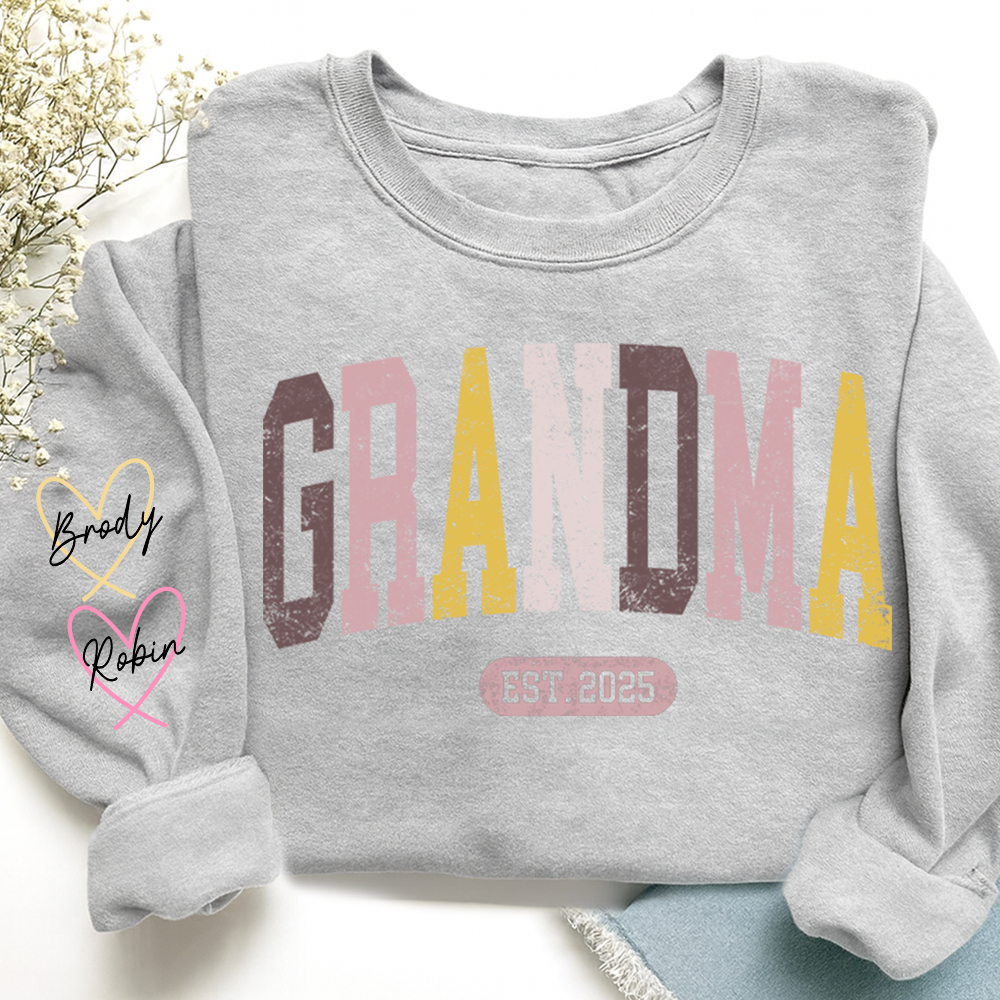 Personalized Grandma Sweater, Custom Color Grandma Gift for Grandma and Kids