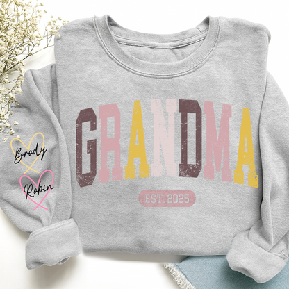 Personalized Grandma Sweater, Custom Color Grandma Gift for Grandma and Kids