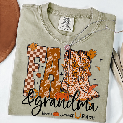 Comfort Colors® Cute Personalized Fall & Grandma Costume, Gift With Grandma And Grandchild Names