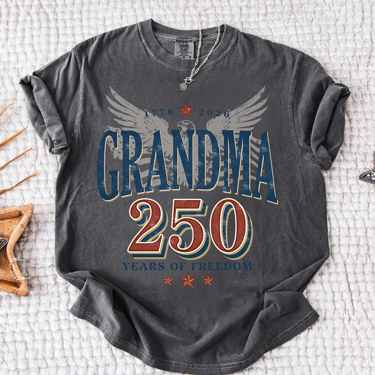 Comfort Colors® Patriotic Grandma T-Shirt, Established 2026 - 250 Years of Freedom Tee