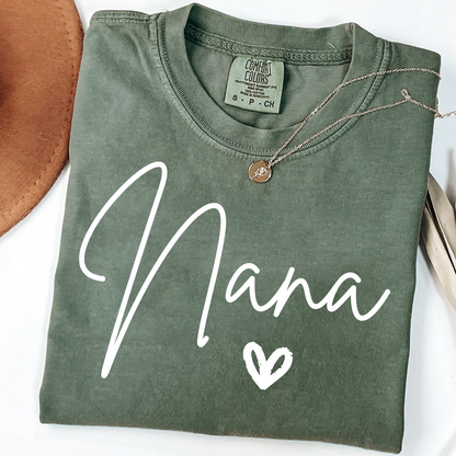 Comfort Colors® Nana Heart, Custom Gifts for Grandma and Grandchild