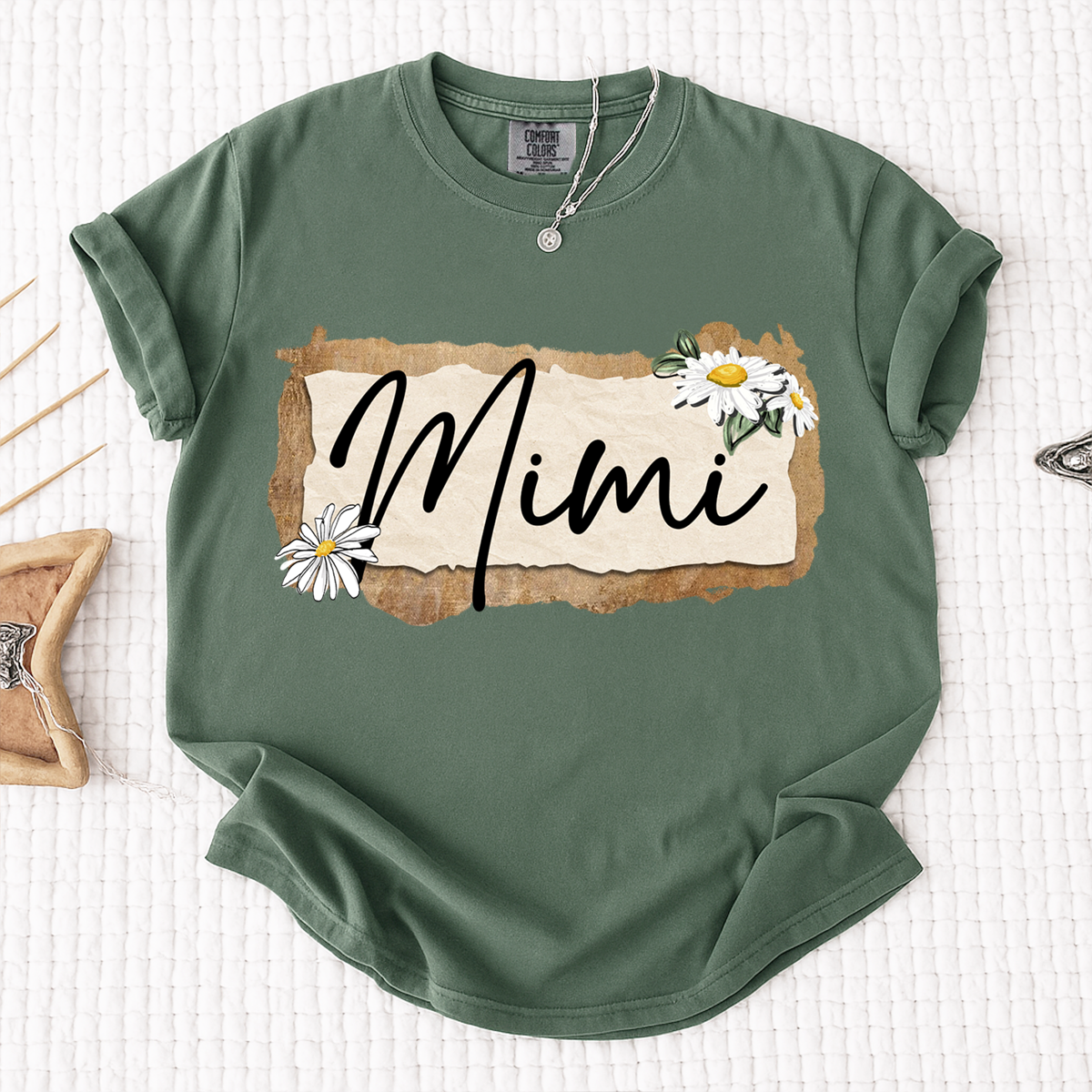 Comfort Colors® Custom Mimi T-Shirt, Floral Daisy Design,Great Gift for Mimi Grandma
