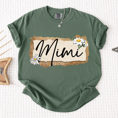 Comfort Colors® Custom Mimi T-Shirt, Floral Daisy Design,Great Gift for Mimi Grandma