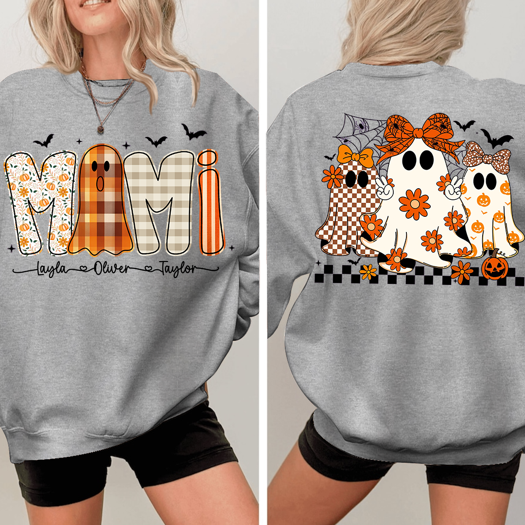 Personalized Naughty Halloween Flower Ghost, For Gift for Grandma and Kids