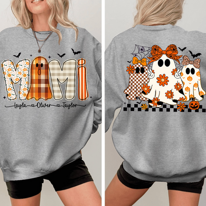 Personalized Naughty Halloween Flower Ghost, For Gift for Grandma and Kids