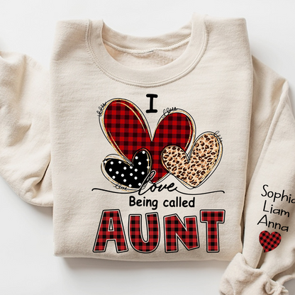 I Love Being Calling Aunt Sweatshirt, Personalized Name Shirt for Family