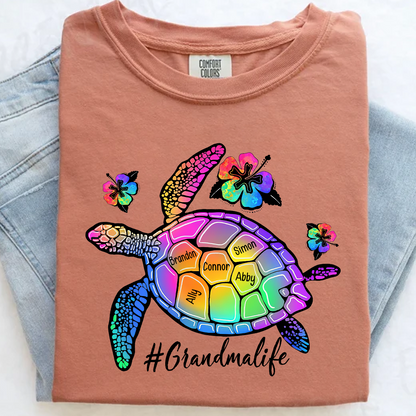 Comfort Colors® Grandma Life Turtle With Grandkids Summer T-Shirt, Gift For Grandma T-Shirt