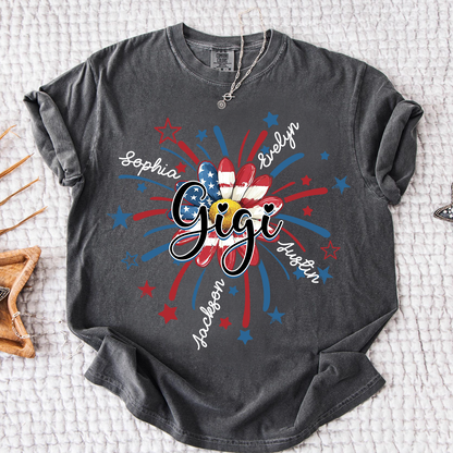 Comfort Colors® 4th of July Mimi T-shirt, A Vibrant American Flag T-shirt, A Gift For Grandma And Her Grandchildren
