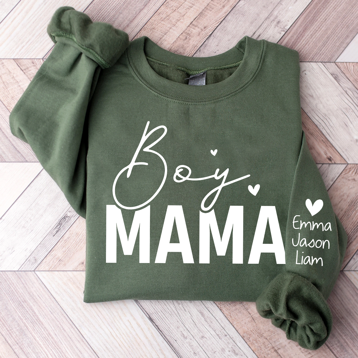 Personalized Boy Mama With Kids, Gift For Mom TH Sweatshirt, Mother's Day Shirt For Mom Mama Mommy