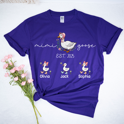 Custom Mimi Goose Est Shirt, Personalized Nickname And Grandkids, Gift For Mother's Day