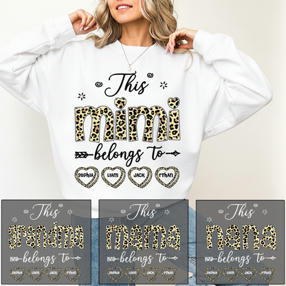 Personalized This Mimi Belongs To Sweatshirt, Custom Leopard Print Names