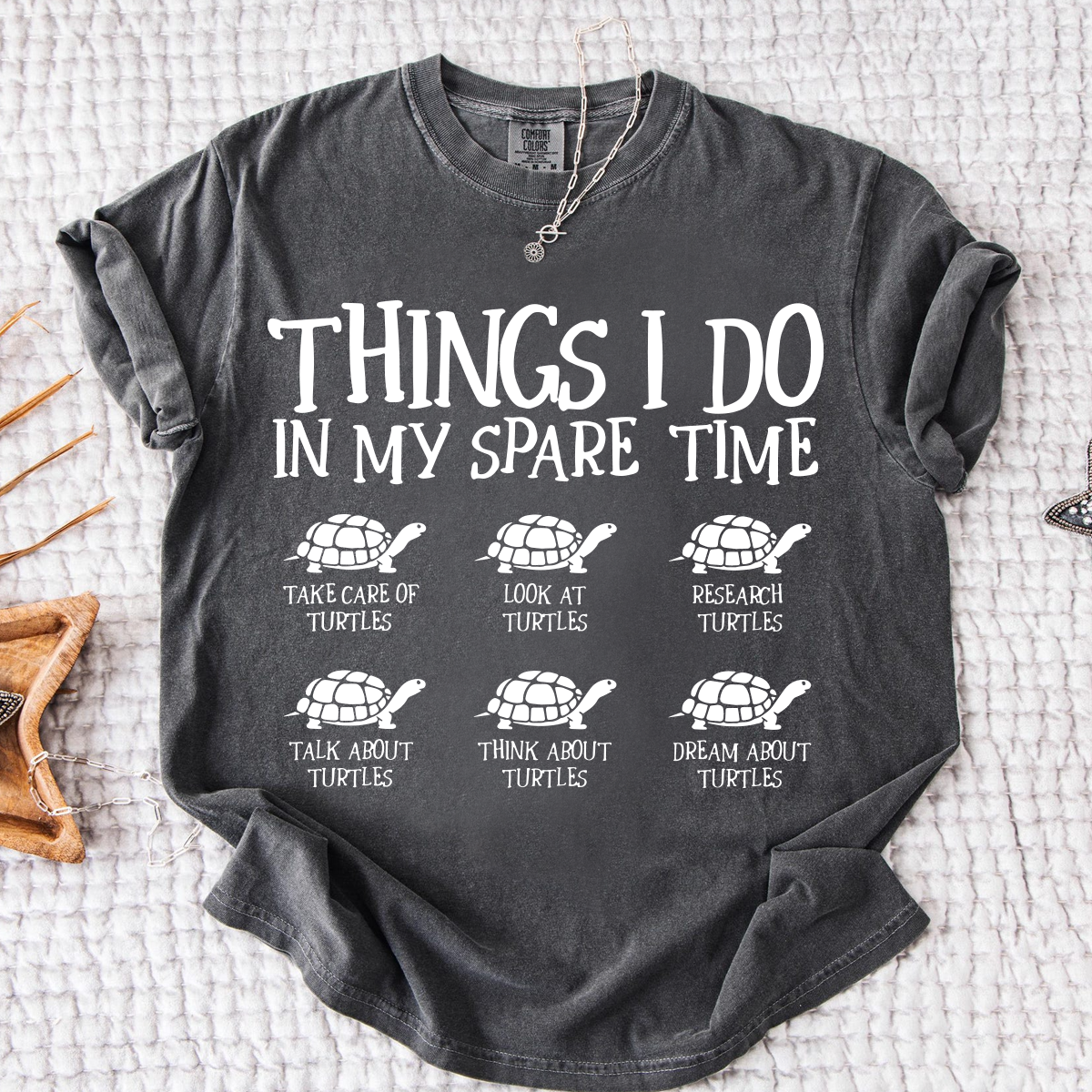 Comfort Colors® Funny Turtle Lover Shirt, Things I Do In My Spare Time Turtle Tee, Cute Tortoise Graphic T Shirt for Women Men, Turtle Owner Gift