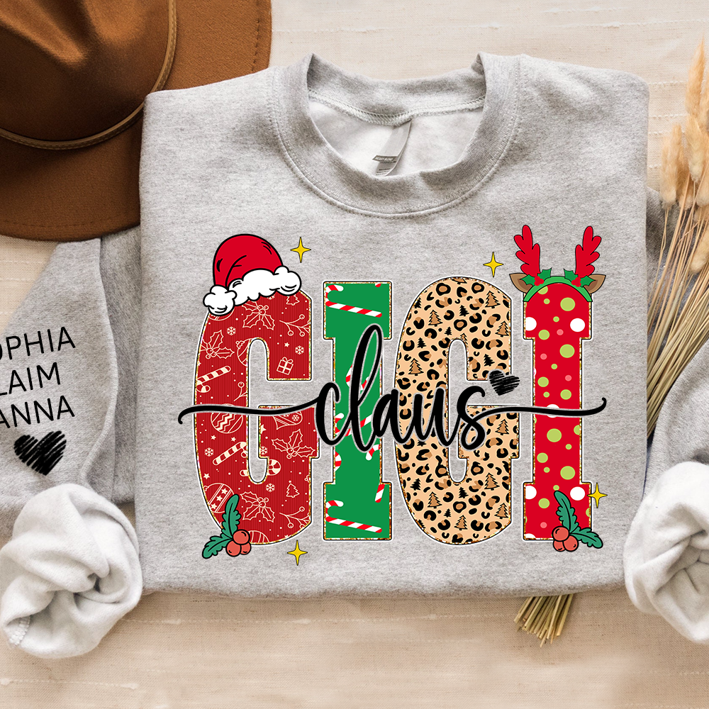 Merry Christmas Style Design, Custom Gift For Gigi Claus And Her Grandchildren