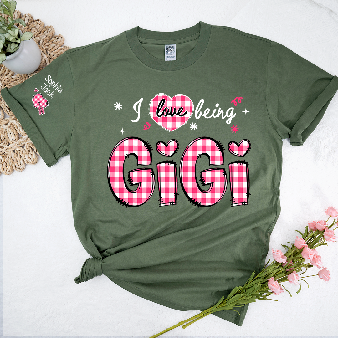 I Love Being Gigi Design T-shirt, For Gift Grandma And Kids