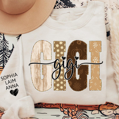 Autumn Floral Bible Sweatshirt with Flowers, Custom Nicknames for Grandma and Kids