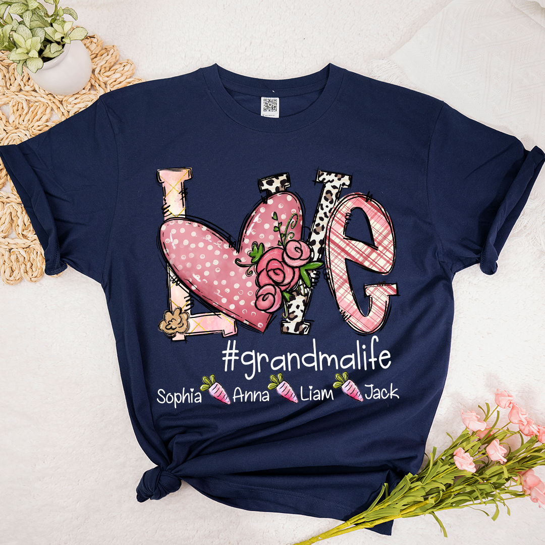 Love Heart Grandma Life Rainbow Easter Egg Bunny And Kids Carrot LTP01