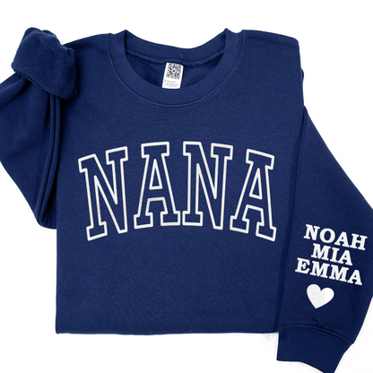 Personalized Mama Sweatshirt, With Kid Names On Sleeve, Mothers Day Gift LTP01