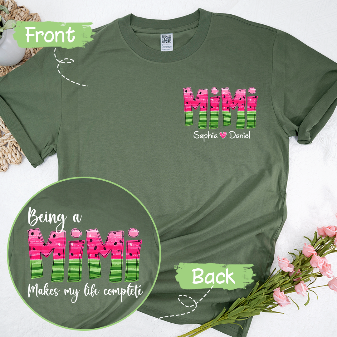 Being A Mimi Makes My Life Complete Summer Watermelon With Kids TH T-Shirt