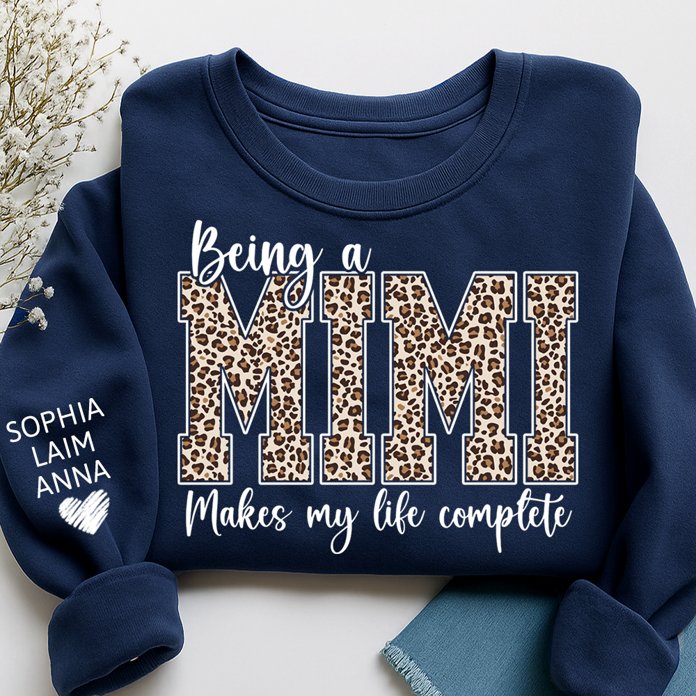 Personalized Being a Mimi Makes My Life Complete Sweatshirt, Custom Nicknames for Mimi And Kids